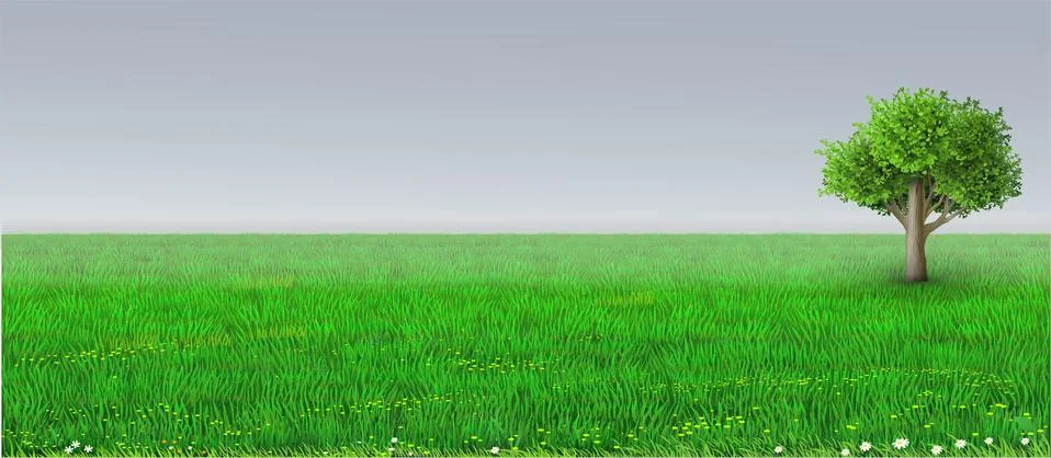 Vector green horizon background tree Stock Illustration