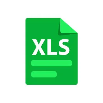 Vector green icon XLS. File format extensions icon. Stock Illustration