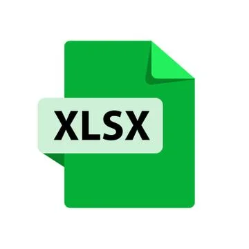 Vector green icon XLSX. File format extensions icon. Stock Illustration