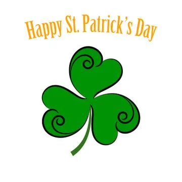 Vector Green Leaf Clover Icon. Happy Patrick Day Holiday Stock Illustration