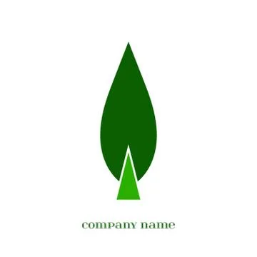 Vector Green Leaf symbol over white Stock Illustration