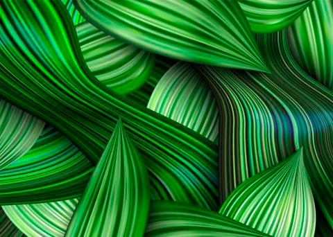 Vector green leaves abstract background, fresh and bright decorative Stock Illustration