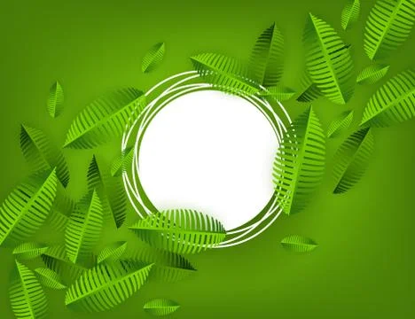 Vector green leaves frame background template Illustrazione stock