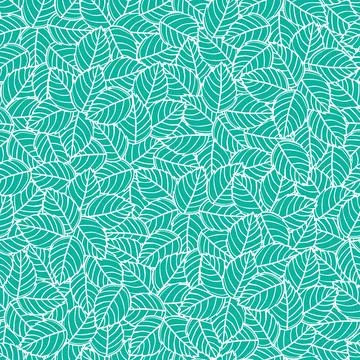 Vector green leaves overlapped seamless pattern. Perfect for fabric, scrapboo Stock Illustration