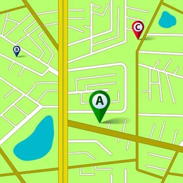 Vector green map seamless pattern Stock Illustration