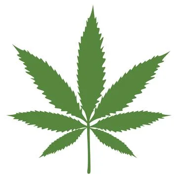 Vector green marijuana cannabis leaf symbol icon stock illustration Stock Illustration