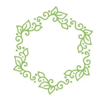 Vector green monoline calligraphy flourish frame for Vintage greeting card. Hand Illustrazione stock