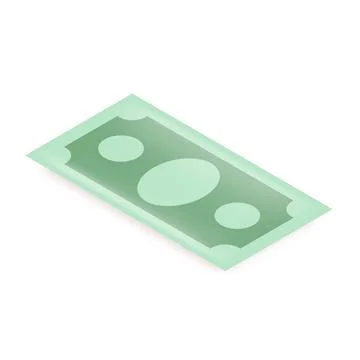 Vector green paper dollar banknote isolated on white background. Dollar icon Stock Illustration