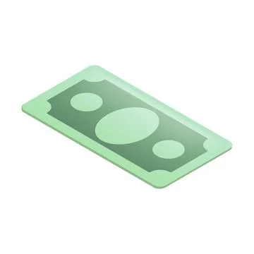 Vector green paper dollar banknote isolated on white background. Dollar icon Stock Illustration