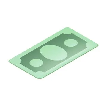 Vector green paper dollar banknote isolated on white background. Dollar icon Stock Illustration