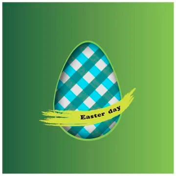 Vector green Paper easter egg card Stock Illustration