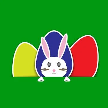 Vector green Paper easter egg card Stock Illustration