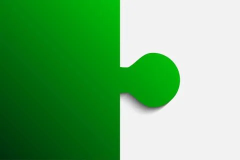 Vector Green Piece Puzzle Jigsaw. 2 Step. Stock Illustration
