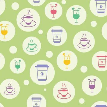 Vector green refreshing drinks repeat pattern background design Stock Illustration