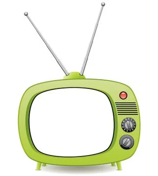 Vector green retro tv set Stock Illustration