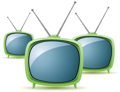 Vector green retro tv sets Stock Illustration