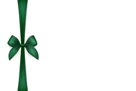 Vector Green Ribbon with Bow for Gift Decoration and Packaging Design. Green  Stock Illustration