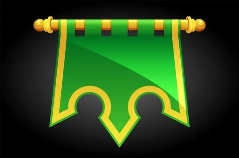 Vector green royal flag for the game. Stock Illustration