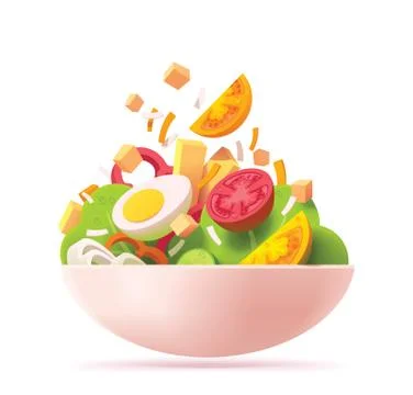 Vector green salad icon Illustrazione stock