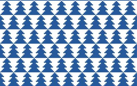 Vector green seamless pattern. Christmas tree knitted background Stock Illustration