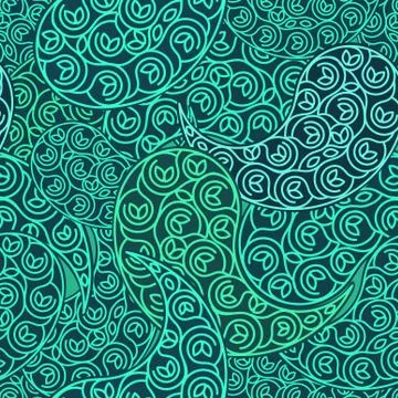 Vector green Seamless pattern eco design. Stock Illustration