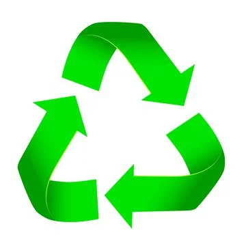 Vector Green Shining Recycling Codes Sign, Isolated on White Stock Illustration