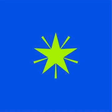 Vector green star icon on blue background Stock Illustration