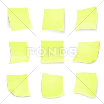 Vector green stick note isolated on white background Illustration