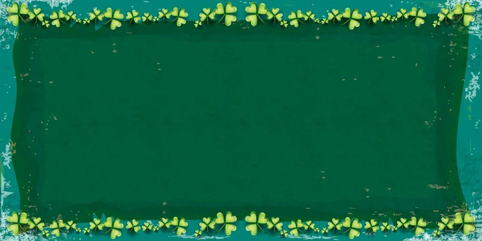 Vector green summer or spring seamless background with green clover pattern, can Stock Illustration