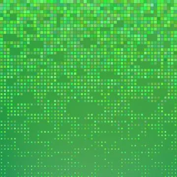 Vector Green Tech Finance Fintech Background. Abstract Pixel Pattern. Digital Stock Illustration