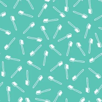 Vector green toothbrush simple monochrome repeat pattern. Perfect for fabric, Stock Illustration