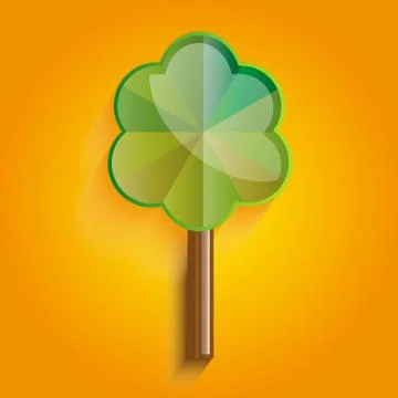 Vector green tree badge Stock Illustration