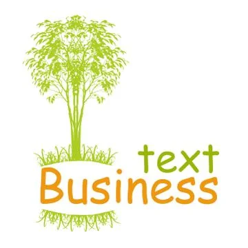 Vector green tree on a white background Stock Illustration