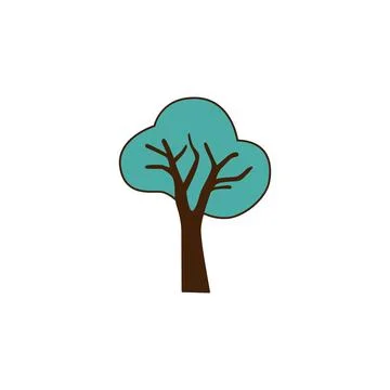 Vector green trees flat icon. Vector Beautiful green leaves, Spring time trees Stock-Illustration