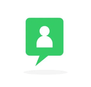 Vector green user icon with person avatar isolated on white background Stock Illustration