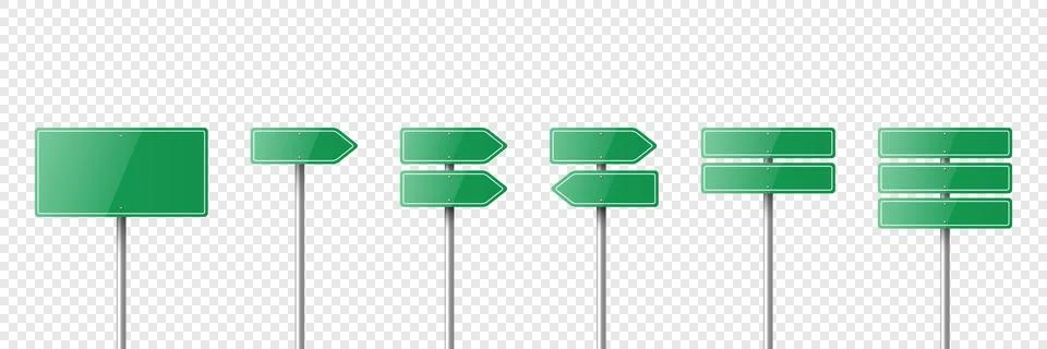Vector Green Warning, Danger Stop Sign Frame Icon Set Isolated. Dangerous Sign Illustration