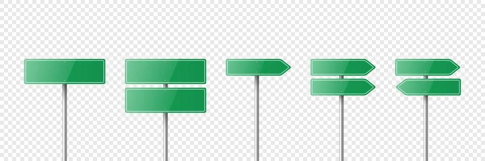 Vector Green Warning, Danger Stop Sign Frame Icon Set Isolated. Dangerous Sign Illustration