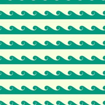 Vector green waves seamless pattern Stock Illustration