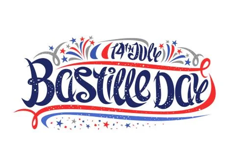 Vector greeting card for Bastille Day Stock Illustration