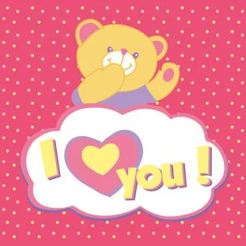 Vector greeting card with bear. Stock Illustration