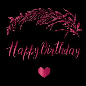 Vector greeting card. Composition with happy birthday inscription  Stock Illustration