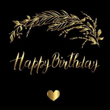 Vector greeting card. Composition with happy birthday inscription Stock Illustration