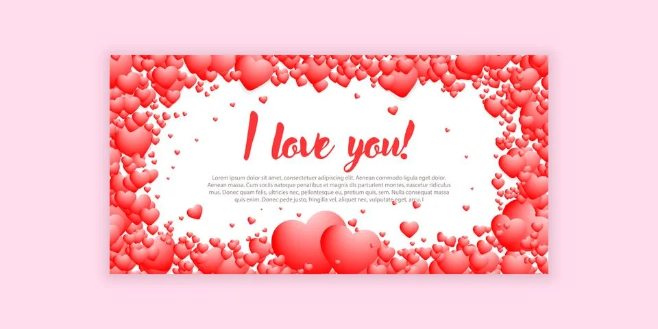 VECTOR greeting card declaration of love handwritten text I love you white Stock Illustration