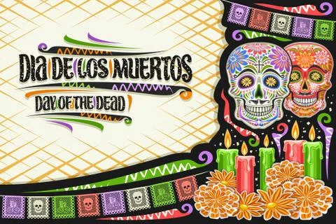 Vector greeting card for Dia de los Muertos Illustrazione stock