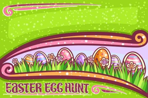 Vector greeting card for Easter Egg Hunt Stock Illustration