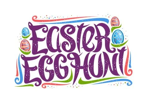 Vector greeting card for Easter Egg Hunt Stock Illustration
