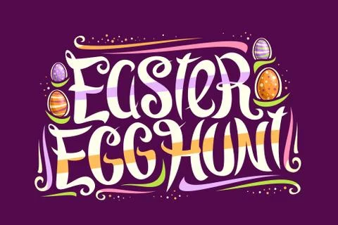 Vector greeting card for Easter Egg Hunt Stock Illustration