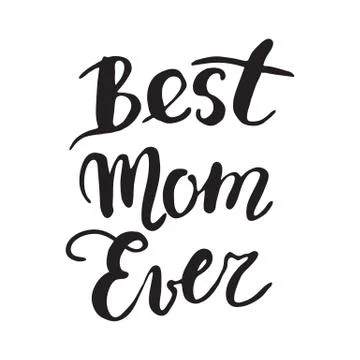 Vector Greeting Card For Gift Tag Decor. Best mom ever Stock Illustration