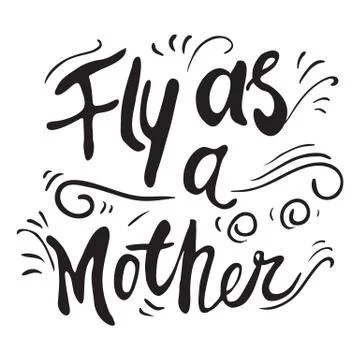Vector Greeting Card For Gift Tag Decor. Fly as a mother Stock Illustration