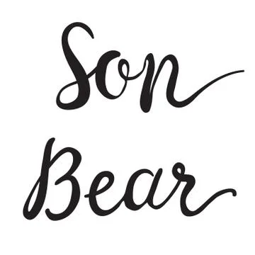 Vector Greeting Card For Gift Tag Decor. Son Bear Stock Illustration